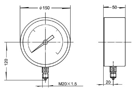 精密压力表尺寸